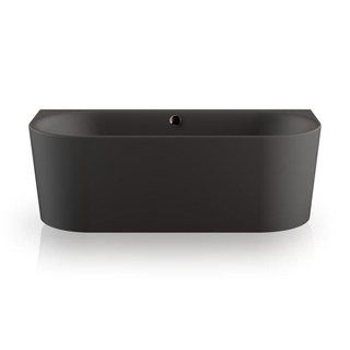 PliegerKansasbad back to wall acryl met waterinlaat180x80x60cminclusief af-en overloopgarnituur chroom en potenmat zwart