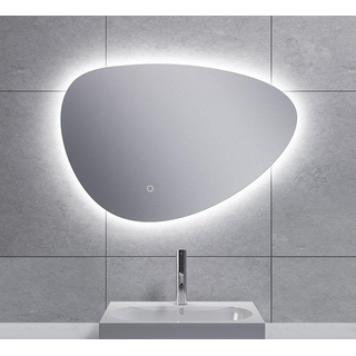 Wiesbaden Uovo Miroir 70cm asymétrique avec chauffe miroir et éclairage LED autour à intensité réglable