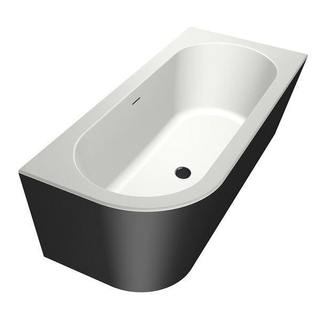 Xenz charley xs baignoire d'angle, droite 165x75 bicolore edelweiss/clay avec fente.