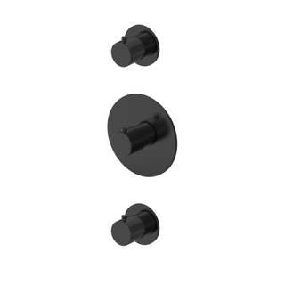 Hotbath Buddy inbouwthermostaat - 2 stopkranen - Geborsteld zwart PVD