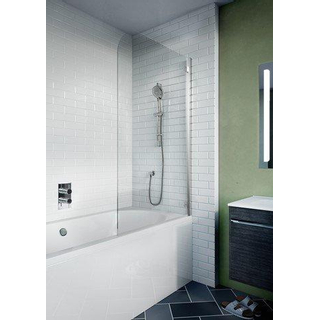 Paroi de baignoire Crosswater Kai 85x138cm 1 paroi en verre de sécurité clair de 6mm pivotante en aluminium argenté