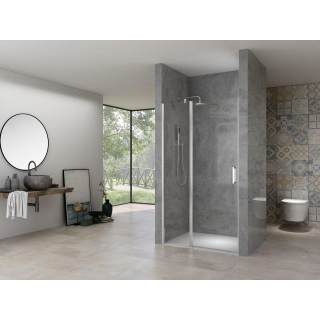 Van Rijn Products ST02 Nisdeur - 98x200cm - helder glas - dikte 6mm - incl. glasbehandeling - chroom
