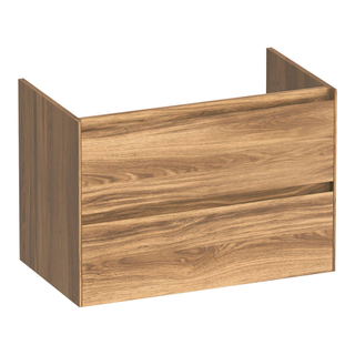 BRAUER Inspire wastafelonderkast 80 2 softclose lades - greeploos - 1 sifon uitsparing - Honey