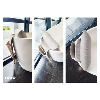 Riho Coussin de bain – 38x13x23cm - textile – porte-revues – gris galet