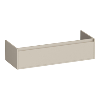 BRAUER Hope wastafelonderkast - 119x30x45.5cm - 1 softclose lade greeploos - 1 sifon uitsparing - mat beige