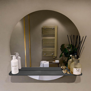 Miroir de salle de bain Mondiaz SPOT - rond 70cm - plan de miroir - couleur Gris Foncé