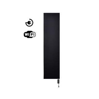 Sanicare Radiateur électrique - 180 x 40cm - bluetooth - thermostat noir en dessous droite - Noir mat