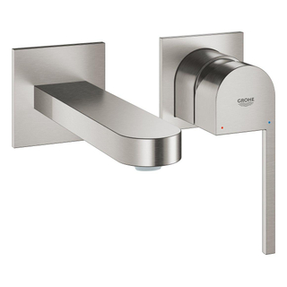 GROHE Plus Pièce d'habillage pour robinet mural 2 trous avec saut 14.7cm supersteel