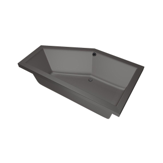 Xenz Society Hoekbad - 160x90x53 - afvoer Midden - Links - acryl - antraciet