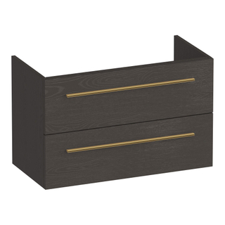 BRAUER Trust wastafelonderkast ondiep 80 excl. opbouwgrepen 2 softclose lades en 1 sifon uitsparing - Timber Anthracite