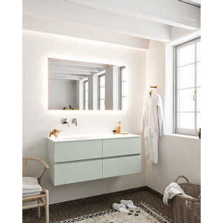 Mondiaz VICA ensemble de meuble de salle de bain - 120cm - meuble sous lavabo greey - 4 tiroirs - lavabo moon gauche - sans trou de robinet XL version 60cm haut