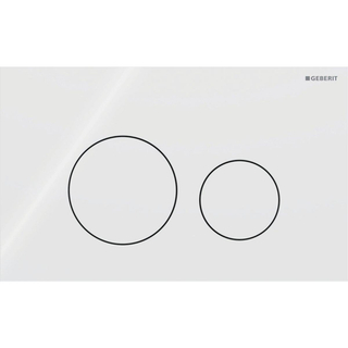 Plaque de commande Geberit Sigma40 - chasse d'eau à 2 boutons - rond - verre - blanc