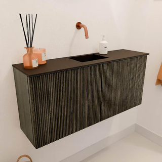 Mondiaz JOYA 90cm toiletmeubel - kleur Shadow - Wastafel FAYE positie Midden Zonder kraangat kleur Urban.