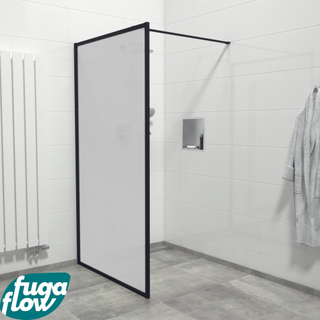 FugaFlow Efficiente Vetro inloopdouche badkamer - 80x200cm - veiligheidsglas - mat glas - mat zwarte lijst rondom - anti kalk