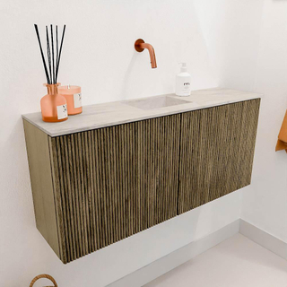 Mondiaz JOYA-DLUX 90cm meuble de toilette - couleur Dusk - Vasque FAYE position Milieu Sans trou de robinet couleur Ostra.