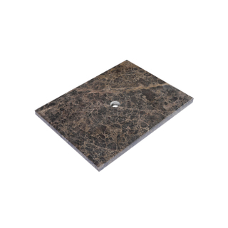Saniclass Dark Emperador plan sous vasque - 60x46cm - sans trous de robinet - 1 découpe pour le siphon - pierre naturelle marbrée