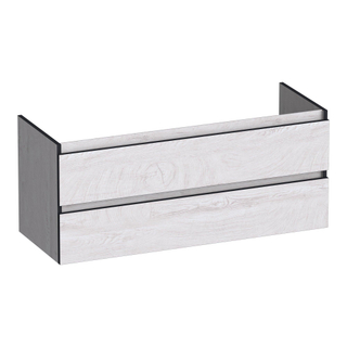 BRAUER Joy Edge meuble sous lavabo 120 2 tiroirs softclose - sans poignée - 2 découpes pour siphon - Forest Seashell