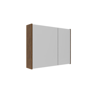 Saniclass Holz Atelier Spiegelkast - 80x63x16cm - inclusief zijpanelen - Walnut pure