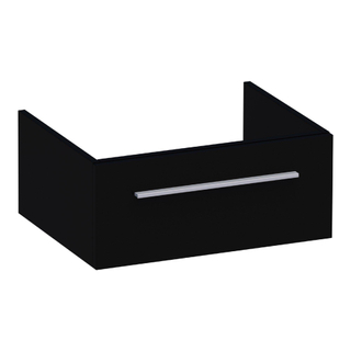 BRAUER Sharp Wastafelonderkast - 60x46x25cm - 1 softclose lade - zonder greep - 1 sifonuitsparing - MDF - hoogglans zwart