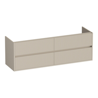 BRAUER Adore Wavy wastafelonderkast 160 4 softclose lades - greeploos - 2 sifon uitsparingen - mat beige