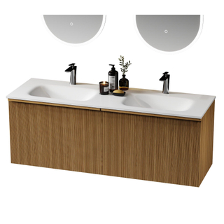 Saniclass Terra Wastafelonderkast - 140cm - 4 lades - ribbel front - sandwood