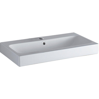 Lavabo Geberit Icon 75x48.5x15.5cm 1 vasque 1 trou de robinet Centre avec trop-plein Céramique Blanc brillant