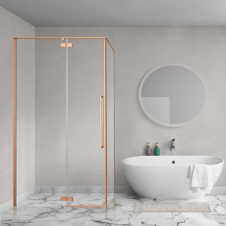 Aqua Vista Oria Cuadra paroi latérale - 70x200cm - avec kit de montage - pour cabine de douche - Cuivre brossé