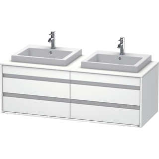 Duravit Ketho Meuble sous-lavabo avec 4 tiroirs pour 2 lavabos encastrables 140x42.6x55cm blanc