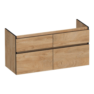 BRAUER Delight Edge wastafelonderkast 120 4 softclose lades - greeploos - 2 sifon uitsparingen - Forest Tan