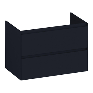 BRAUER Inspire wastafelonderkast 80 2 softclose lades - greeploos - 1 sifon uitsparing - mat zwart