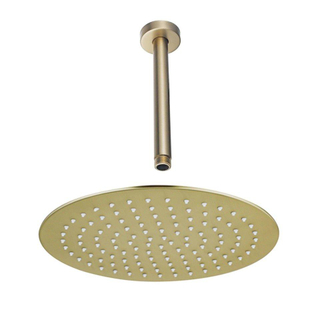 Fortifura Calvi Tête de douche - 30cm - rond - bras plafond 20cm - Laiton brossé PVD