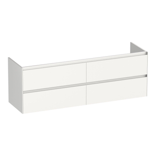 BRAUER Inspire wastafelonderkast 160 4 softclose lades - greeploos - 2 sifon uitsparingen - hoogglans wit