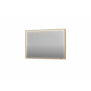 INK SP19 miroir - 120x4x80cm rectangulaire dans cadre en acier incl dir LED - chauffage - changement de couleur - dimmable et interrupteur - brossé mat or