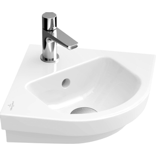 Villeroy & Boch Subway 2.0 hoekfontein 32x32cm 1 kraangat met overloop ceramic+ wit