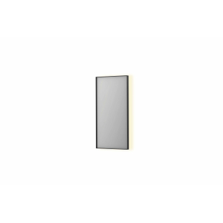 INK SP32 miroir - 40x4x80cm rectangulaire en cadre acier incl LED indirect - chauffage - changement de couleur - dimmable et interrupteur - noir mat