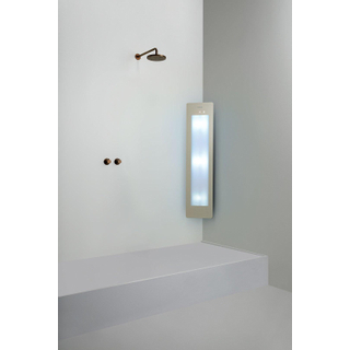 Sunshower Round Medium Plus infrarouge + lumière UV en applique incl. kit d'installation angle 140x33x25cm Sand White