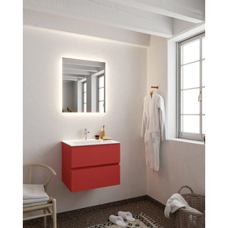 Mondiaz VICA Ensemble de meuble de salle de bain - 60cm - meuble sous-vasque fire - 2 tiroirs - lavabo cloud milieu - 1 trou de robinet - miroir LED - version XL 60cm haut