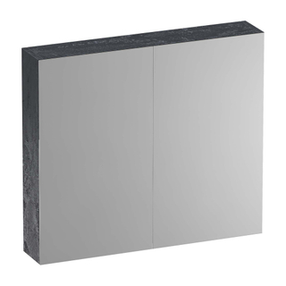 Saniclass Dual Spiegelkast - 80x70x15cm - 2 links- rechtsdraaiende spiegeldeur - MFC - Metal