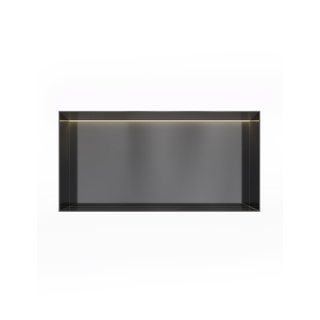 Hotbath &MORE Inbouwbox of inbouwnis - 30x60x10 - frameless + LED - Geborsteld zwart PVD
