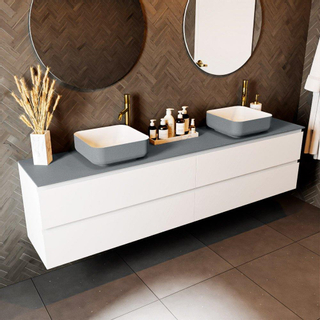 Mondiaz TOP 30 Plan sous vasque - 200x30x0.9cm - compatible comme plan de meuble - solid surface - Plata
