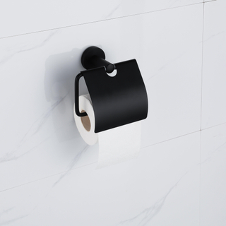FugaFlow Eccelente Acces - toiletrolhouder - met klep - mat zwart