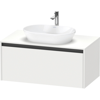 Duravit ketho 2 meuble sous lavabo avec plaque de console avec 1 tiroir 100x55x45.9cm avec poignée anthracite blanc mat
