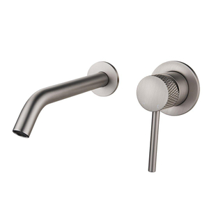 Wiesbaden Ribbd Mitigeur lavabo encastré monocommande avec coldstart acier brossé PVD complet