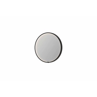 INK SP24 miroir - 60x4x60cm rond en cadre en acier incl dir LED - chauffage - changement de couleur - dimmable et interrupteur - métal noir brossé