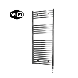 Sanicare HVW Radiateur électrique - 111,8x60cm - 533W - wifi - thermostat - chrome - en bas à droite - chrome