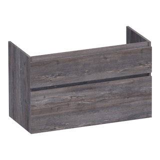 BRAUER Delight wastafelonderkast - 100x46x60cm - 2 softclose lades - greeploos - 1 sifon uitsparing - Driftwood