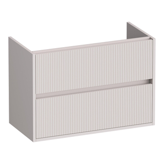 BRAUER Adore Wavy wastafelonderkast ondiep 80 2 softclose lades - greeploos - 1 sifon uitsparing - mat zand