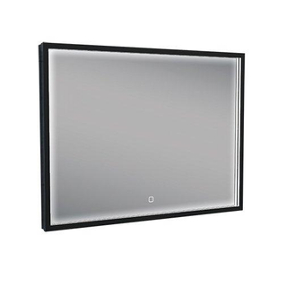 Wiesbaden Avi miroir rectangulaire avec LED, dimmable et chauffage miroir 80 x 60 cm noir mat