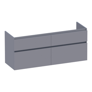 BRAUER Delight wastafelonderkast - 140x46x60cm - 4 softclose lades - greeploos - 2 sifon uitsparingen - mat grijs