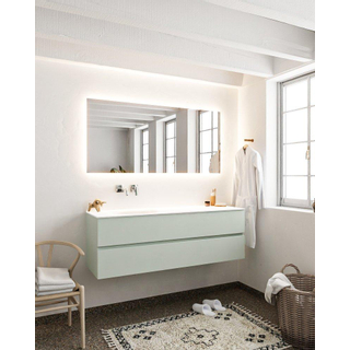 Mondiaz VICA ensemble de meuble de salle de bain - 150cm - meuble sous-vasque gris - 2 tiroirs - lavabo moon gauche - sans trou de robinet - miroir LED - version XL 60cm de haut